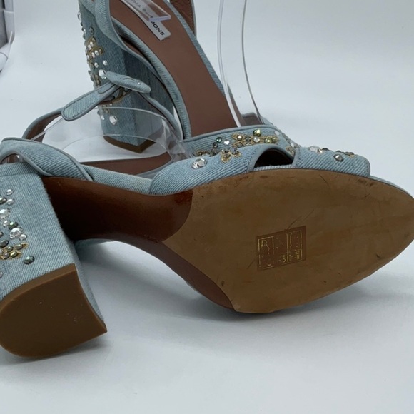 Tabitha Simmons Light Denim/Gold Dragonfly Heels - Picture 10 of 12